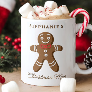 Caneca De Café Homem de Pão de Mel Nome Personalizado Natal