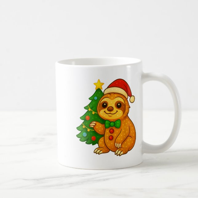 Caneca De Café Homem de Pão de Mel Preguiça Chapéu de Papai Noel  (Direita)