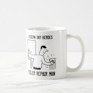 Caneca De Café Homem de Reparação Bolier. Presente do Engenheir