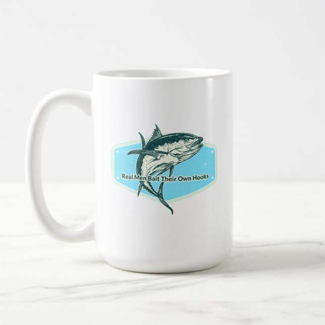 Caneca De Café Homem de Verdade Coloca a Isca no Próprio Anzol (Esquerda)