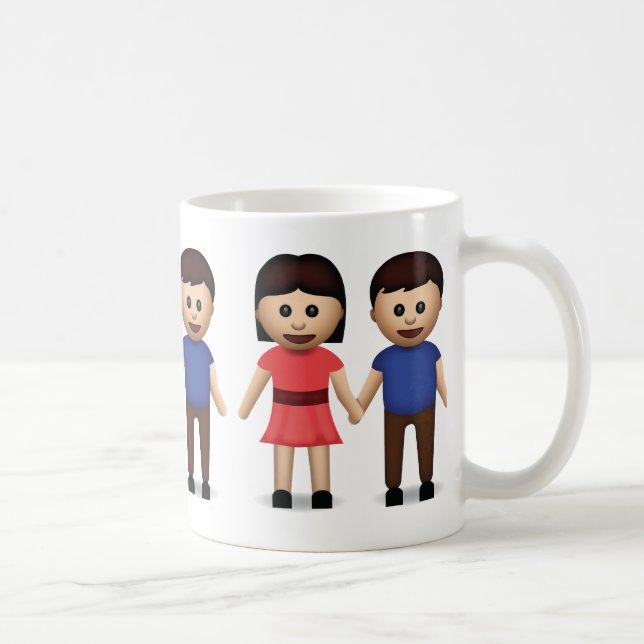 Caneca De Café Homem e mulher que guardaram as mãos Emoji (Direita)