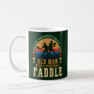 Caneca De Café Homem Idoso Com Uma Raquete de Pickleball Melhor P