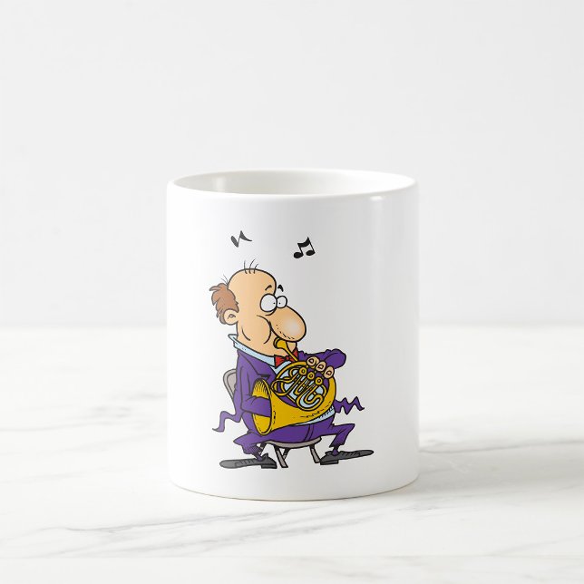 Caneca De Café Homem Jogando Um Corno Francês (Criador carregado)