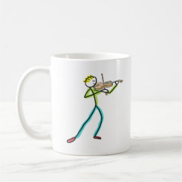 Caneca De Café Homem palito tocando violino