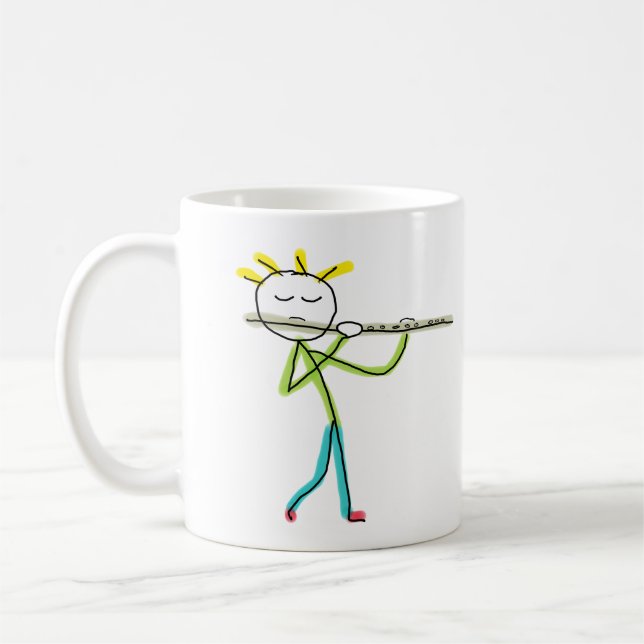 Caneca De Café Homem Pau Tocando Flauta (Esquerda)