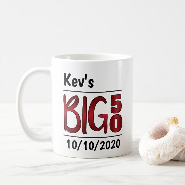 Caneca De Café Homem Personalizado "Big 50" Mug (Com Donut)