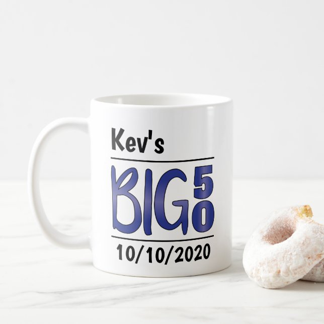 Caneca De Café Homem Personalizado "Big 50" Mug (Com Donut)
