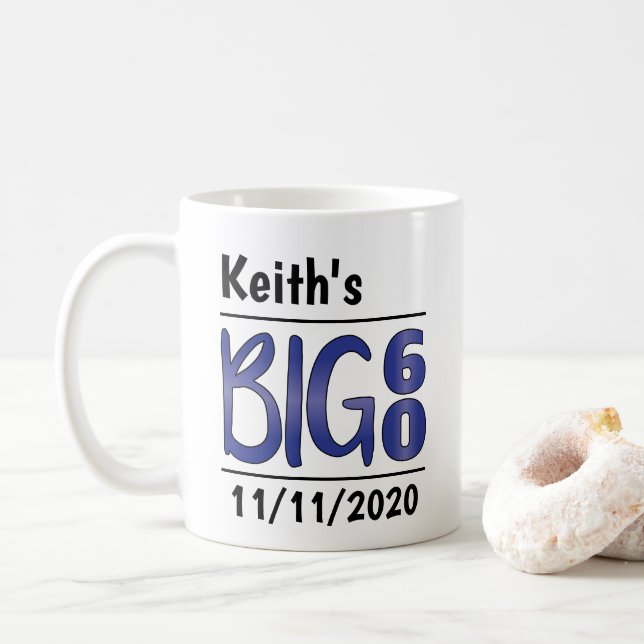 Caneca De Café Homem Personalizado "Big 60" Mug (Com Donut)