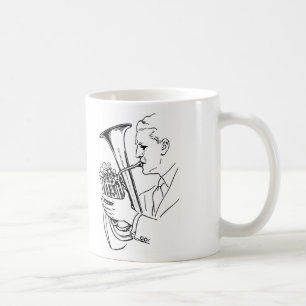 Caneca De Café Homem que joga o instrumento musical do Euphonium