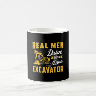 Caneca De Café Homem Real Conduz Trabalhador de Construção