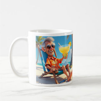 CANECA DE CAFÉ " HOMEM REFORMADO NA PRAIA "