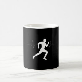 Caneca De Café Homem Runners Silhouette HeartBeat Line