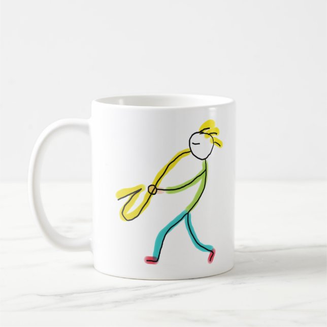 Caneca De Café Homem Saxofone (Esquerda)