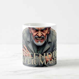 Caneca De Café Homem Velho Irritado – Ilustração de Desenho Anima