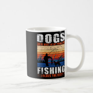 Caneca De Café Homem Velho Pescando Pai Cachorros