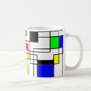 Caneca De Café Homenagem Aleatória A Mondrian