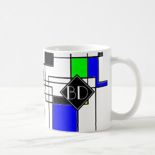 Caneca De Café Homenagem Aleatória A Mondrian
