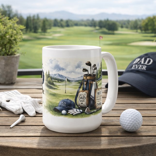 Caneca De Café Homenagem de Golfe Sincera para o Papai (Criador carregado)