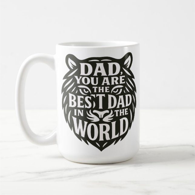 Caneca De Café "Homenagem majestosa: Bold Tiger Word Art Mug por  (Esquerda)