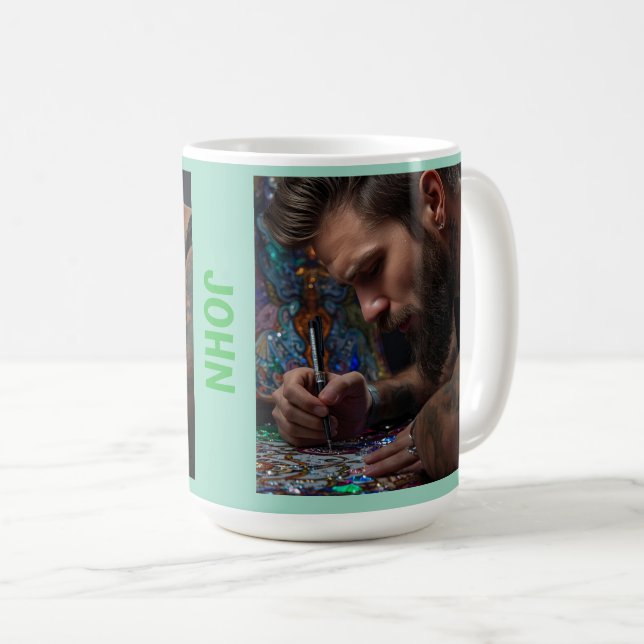 Caneca De Café Homens adoram arte em diamante também (Frente Esquerda)