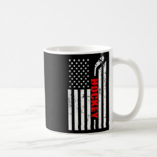 Caneca De Café Homens de Camisa Patriótica dos Eua, Hockey com Ba
