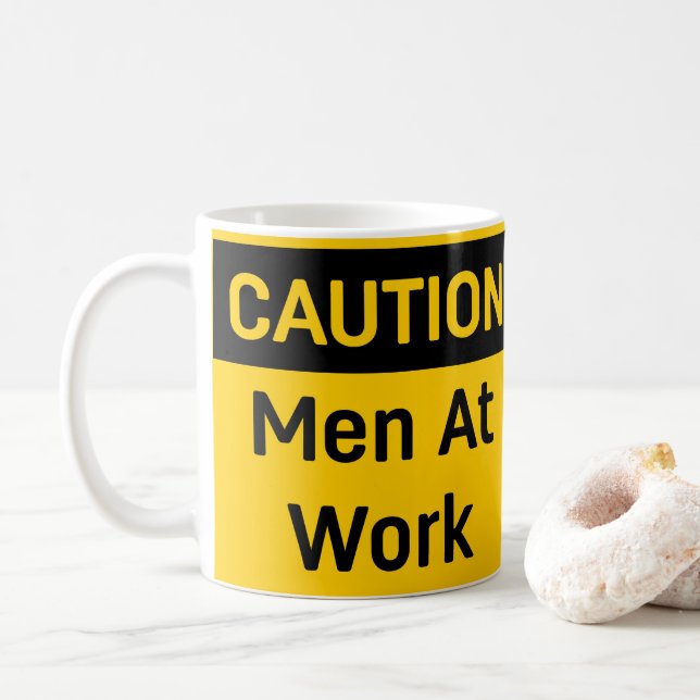 Caneca De Café Homens de cuidado no trabalho (Com Donut)