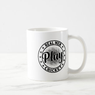 Caneca De Café Homens de Verdade Jogam Críquete - Jogador de Críq
