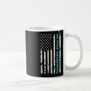 Caneca De Café Homens do Teal Ribbon, Bandeiras Americanas, Meses