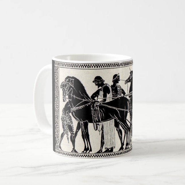 Caneca De Café homens e cavalos romanos antigos (Frente Esquerda)
