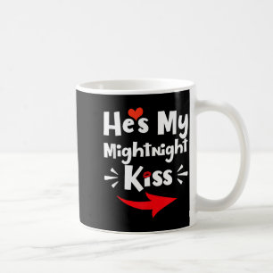 Caneca De Café Homens Ele É Meu Beijo Da Meia-Noite Feliz Ano Nov