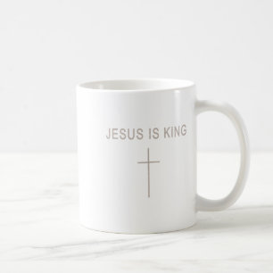 Caneca De Café Homens Jesus Cristo É Rei Minimalista Fé Cristã