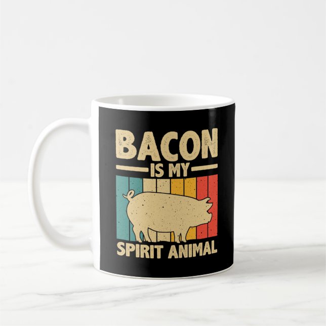 Caneca De Café Homens legal Bacon Mulheres Crianças Porco Bacon L (Esquerda)