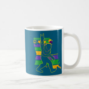 Caneca De Café Homens Mardi Gras Pé Grande Sasquatch Mardi