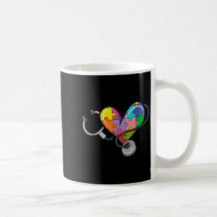 Caneca De Café Homens mulheres estetoscópio autismo coração color