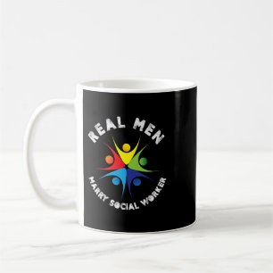 Caneca De Café Homens Reais Casados Trabalhador Social