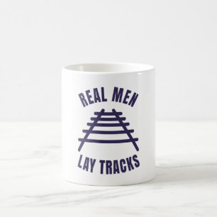 Caneca De Café Homens reais colocam trilhos