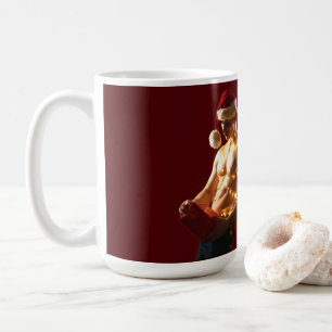 Caneca De Café Homens sem camisa do SlipperyJoe de volta ao Natal