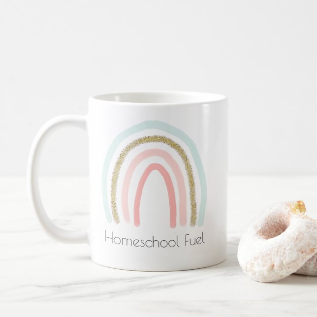 Caneca De Café Homeschool Combustível Escolas Domésticas Mãe Arco (Com Donut)