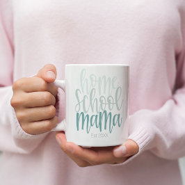 Caneca De Café Homeschool Mama Est Personalizado Data Tom Azul