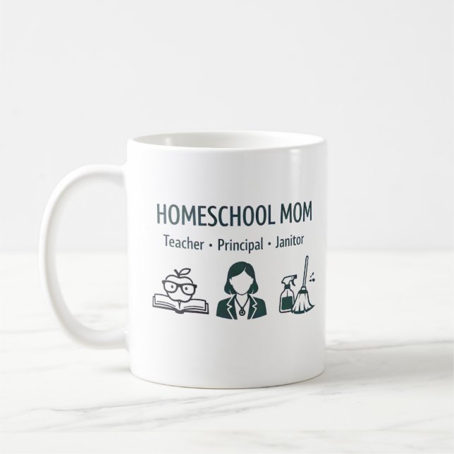 Caneca De Café Homeschool Mom's Personalized Mug (Esquerda)