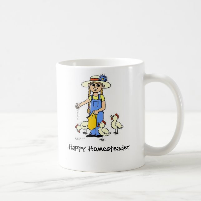 Caneca De Café Homesteader feliz (Direita)