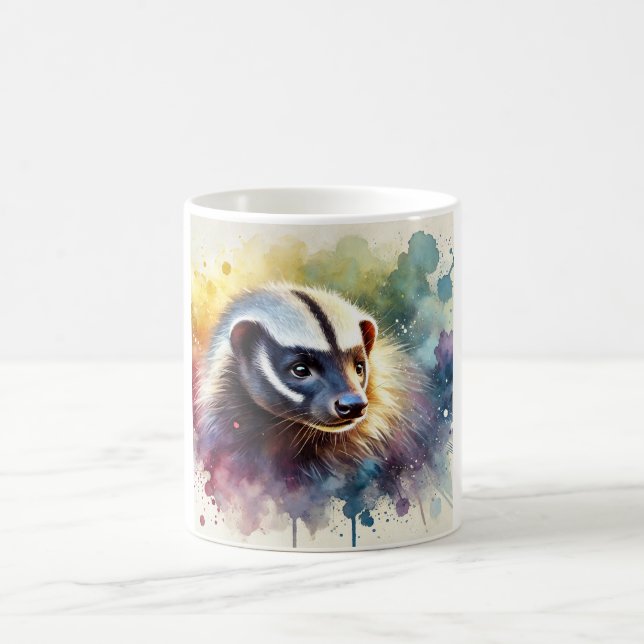 Caneca De Café Honey Badger 290624AREF113 - Watercolor (Centro)