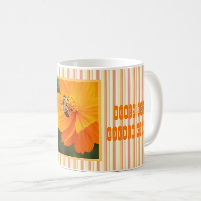 Caneca De Café Honey Bee & Golden Cosmos [Classic Mug] (Frente Esquerda)