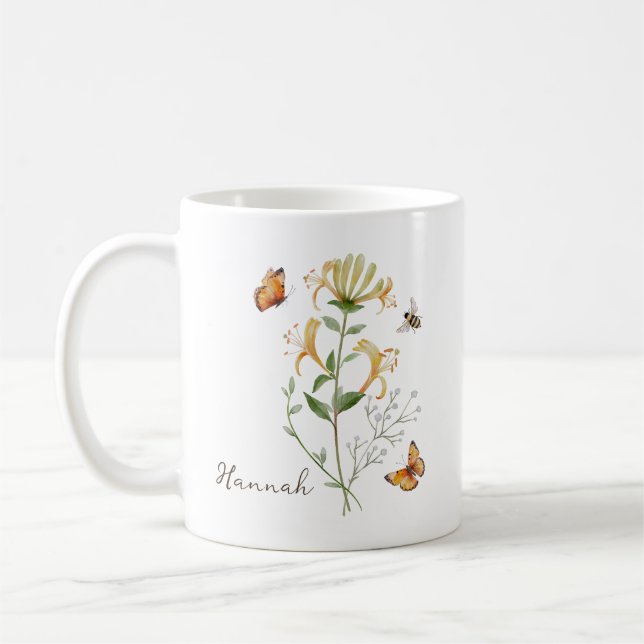 Caneca De Café Honeysuckle Birth Month Flower (Esquerda)