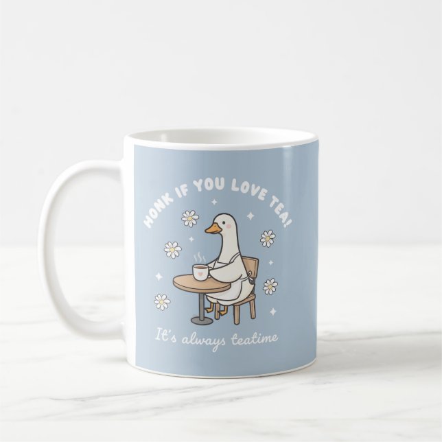 Caneca De Café Honk If You Love Tea Cute Goose Mug (Esquerda)