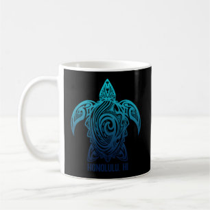 Caneca De Café Honolulu Hawaii Tribal Turtle Havaiana Surfer Scub