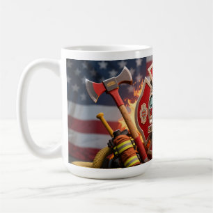 Caneca De Café Honra do Bombeiro: Bravery de Emergência Americana