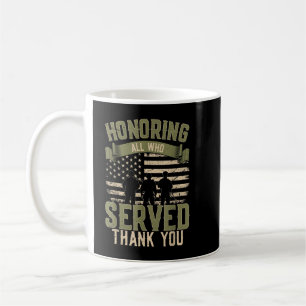 Caneca De Café Honrando Todos Que Serviram Obrigado Veteranos Dia