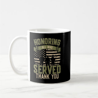 Caneca De Café Honrando Todos Que Serviram Obrigado Veteranos Dia