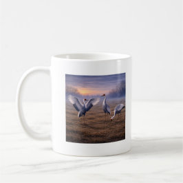 Caneca De Café Hooded Cranes in Winter
